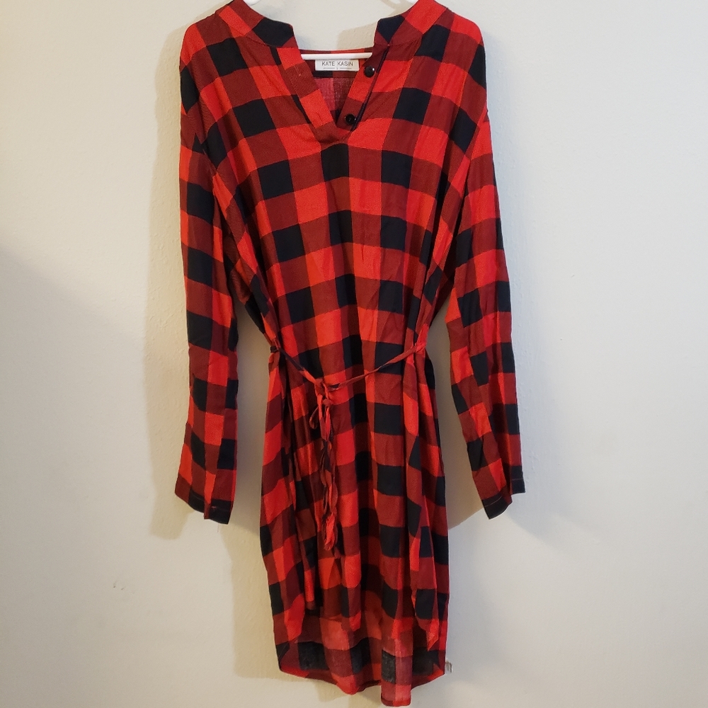 Kate Kasin big checkered holiday dress